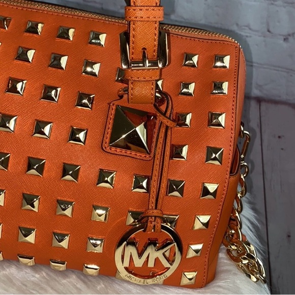 Michael Kors PYRAMID STUDDED GRAYSON Satchel - Picture 3 of 10